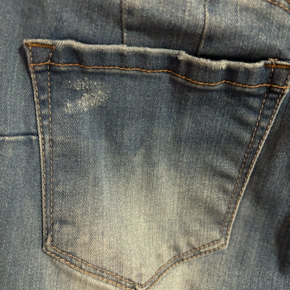 Wax Jean Butt I‎ Love You Juniors 9 Blue Denim Distressed - Picture 12 of 16